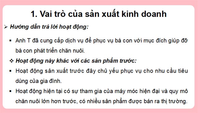 Sản xuất kinh doanh và các mô hình sản xuất kinh doanh
