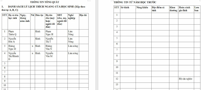 Sổ chủ nhiệm Tiểu học lớp 2