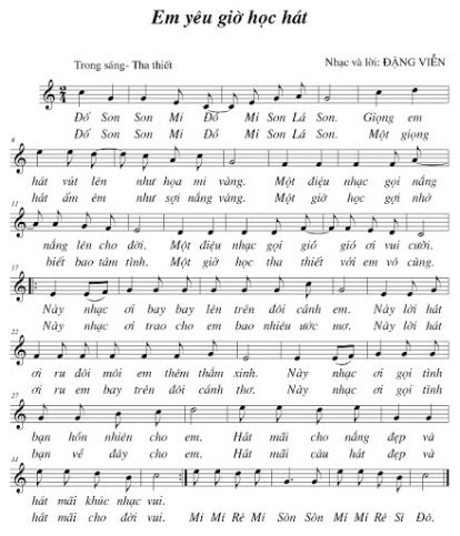 Em yêu giờ học hát