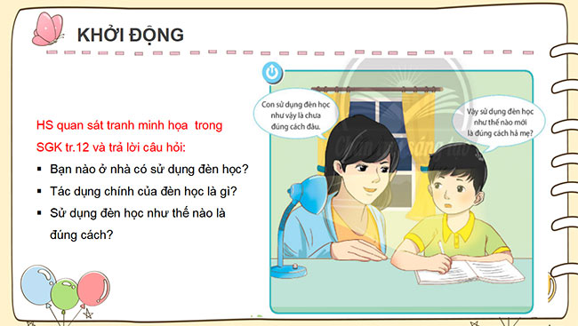 PowerPoint Công nghệ 3 Sử dụng đèn học