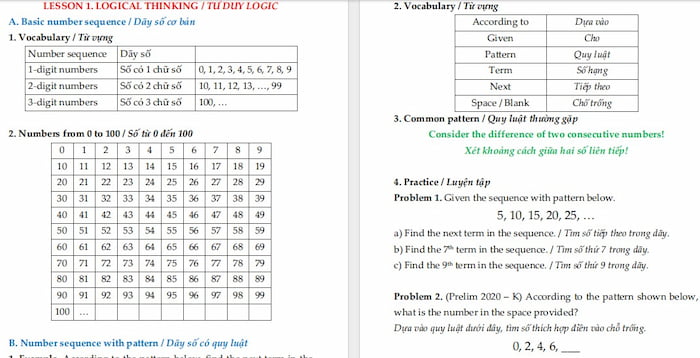 Tài liệu ôn thi Toán Timo lớp 1