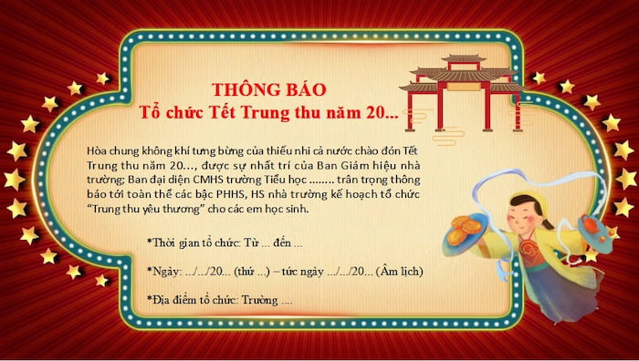 Powerpoint thông báo tổ chức Tết Trung thu 