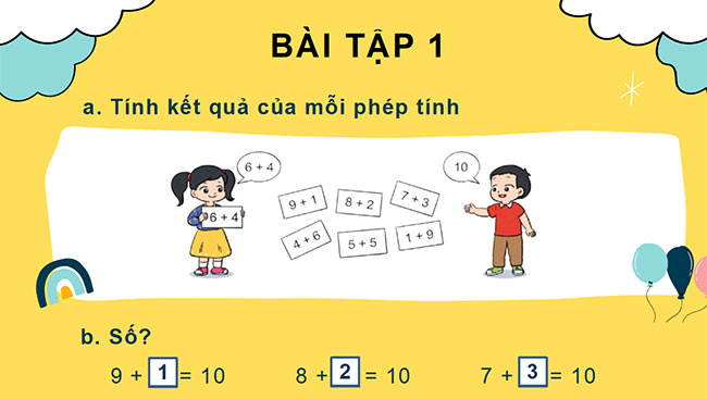 PowerPoint Luyện tập phép cộng (không nhớ) trong phạm vi 20