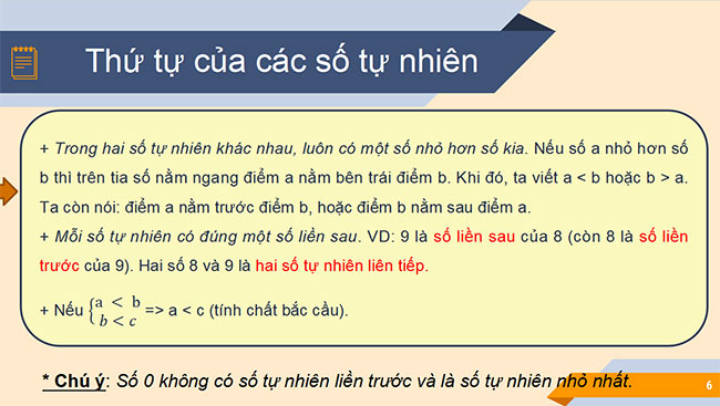 PowerPoint Toán 6 Bài 3: Thứ tự trong tập hợp các số tự nhiên
