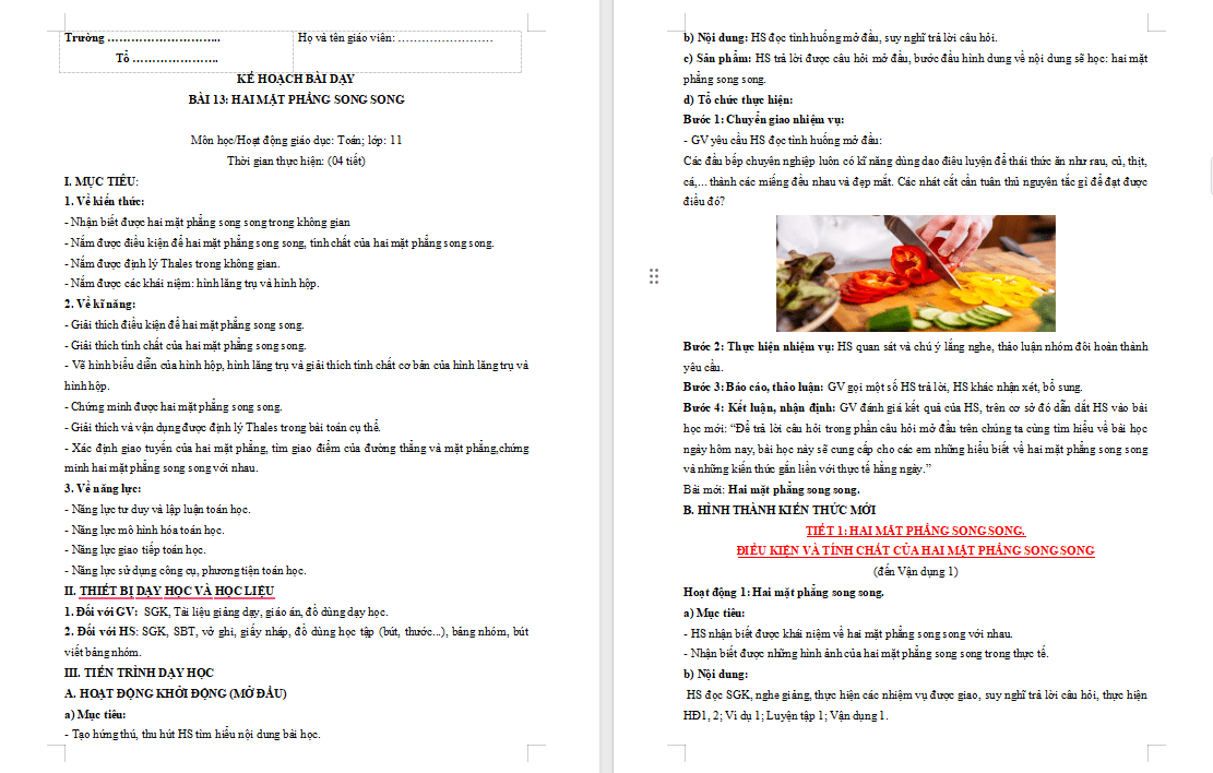 Giáo án PowerPoint Toán 11 Bài 13