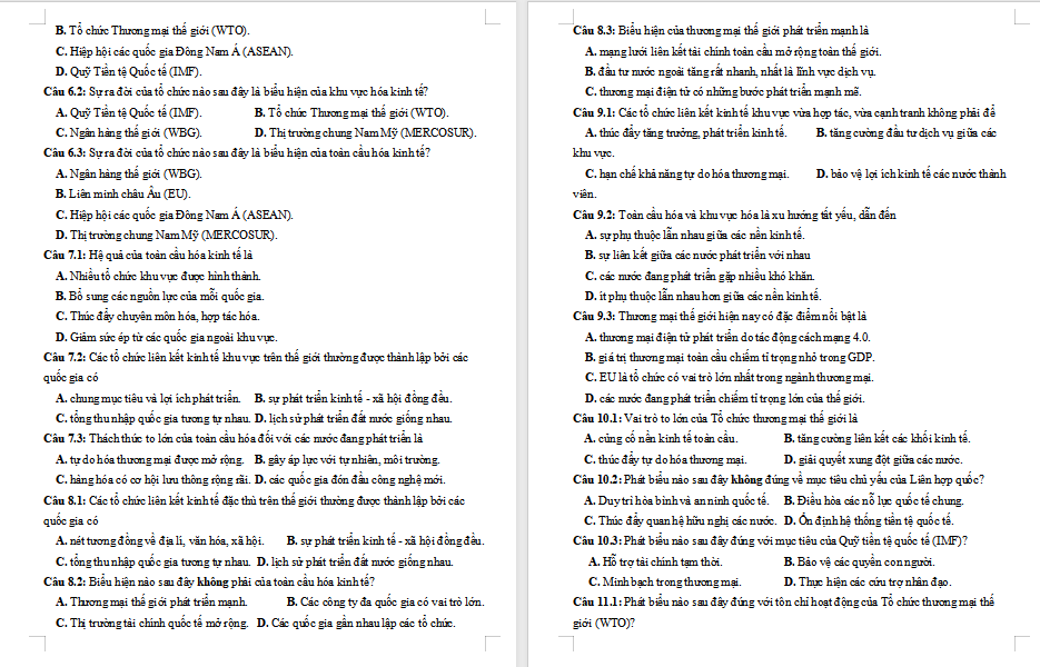 Đề cương ôn thi giữa học kì 1 Địa lí 11 Cánh diều 