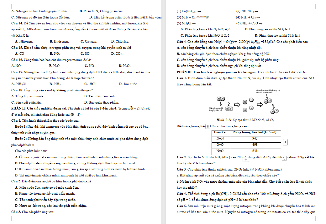 Đề cương ôn thi giữa học kì 1 Hóa học 11 Kết nối tri thức