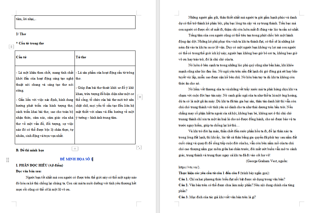 Đề cương ôn thi giữa học kì 1 Ngữ văn 11