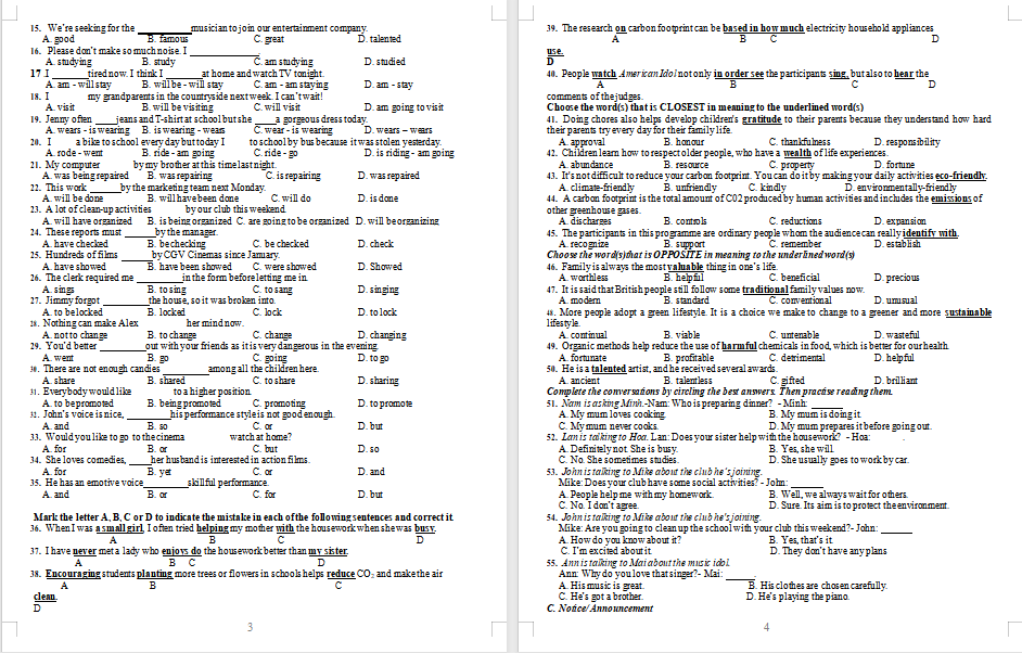 Đề cương ôn thi giữa học kì 1 Tiếng Anh 10