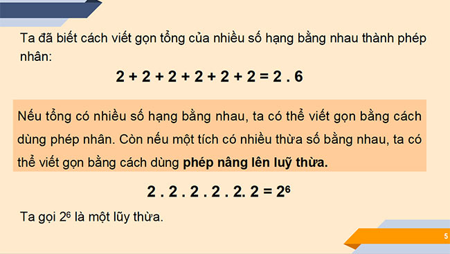 PowerPoint Toán 6 Bài 4: Lũy thừa với số mũ tự nhiên