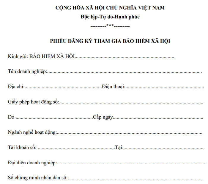 Mẫu đơn xin đóng bảo hiểm xã hội