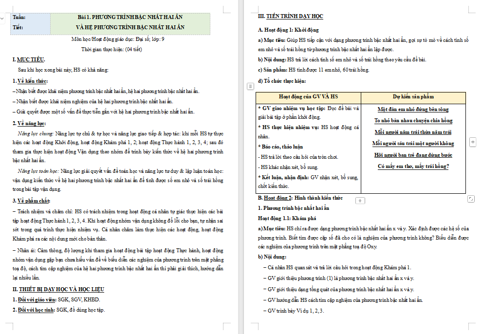  Phương trình bậc nhất hai ẩn và hệ hai phương trình bậc nhất hai ẩn