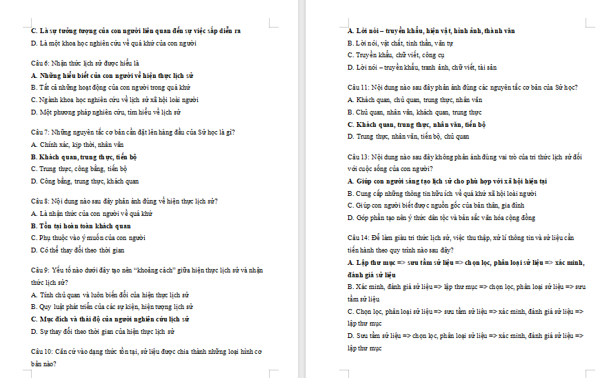 Đề cương ôn thi giữa học kì 1 Lịch sử 10 