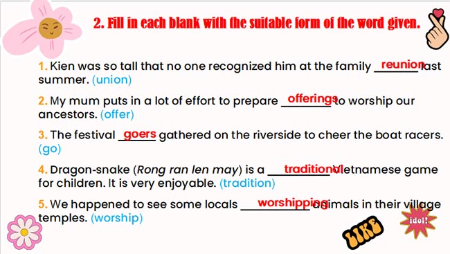 PowerPoint Tiếng Anh 8 Unit 5: Looking Back