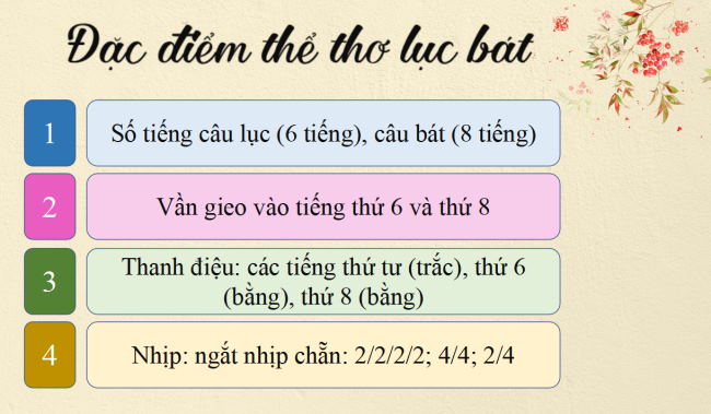 PowerPoint Ngữ văn 6 Bài 4: Tập làm một bài thơ lục bát