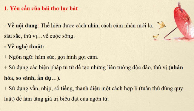 PowerPoint Ngữ văn 6 Bài 4: Tập làm một bài thơ lục bát