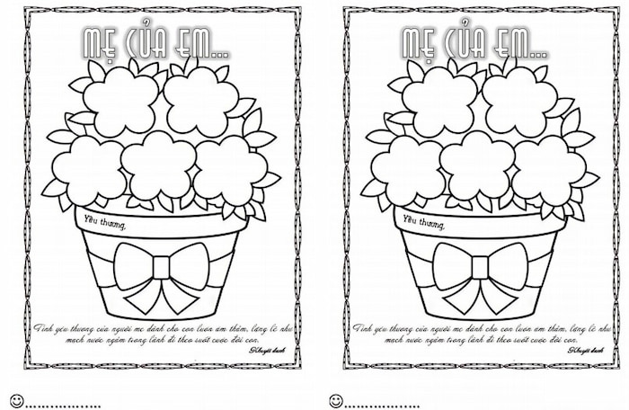 Tranh tô màu 20/10 cảm ơn mẹ