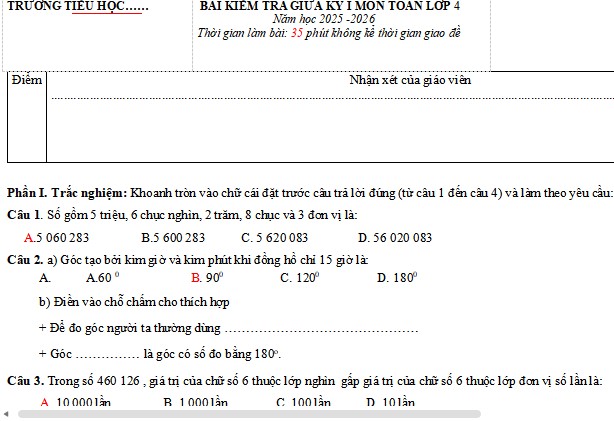 de thi giua ki 1 toan lop 4 canh dieu 4*475470