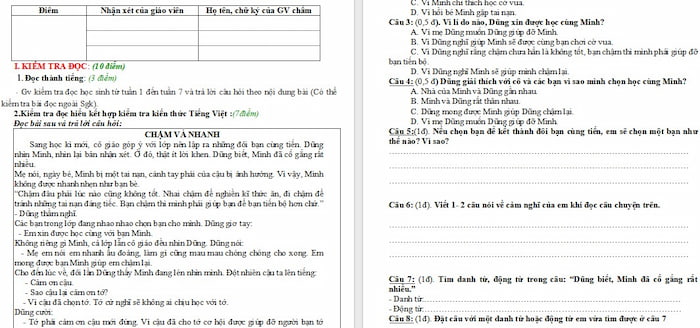 Đề ôn tập giữa kì 1 Tiếng Việt 4 KNTT