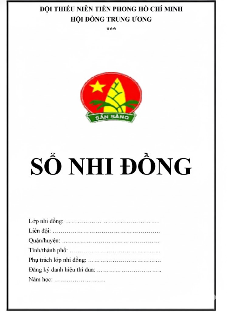 Hướng dẫn cách làm sổ sao nhi đồng Hướng dẫn ghi sổ sao nhi đồng