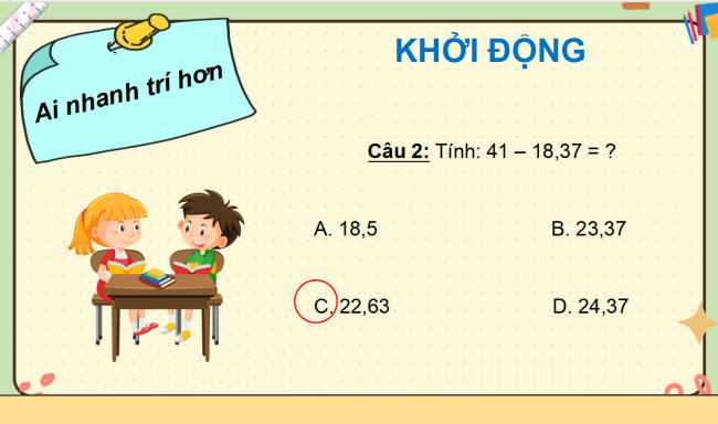 PowerPoint dạy thêm Toán 5 Bài 20: Phép trừ số thập phân