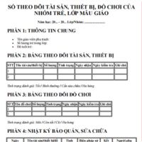 Mẫu sổ theo dõi tài sản, thiết bị, đồ chơi của nhóm trẻ, lớp mẫu giáo