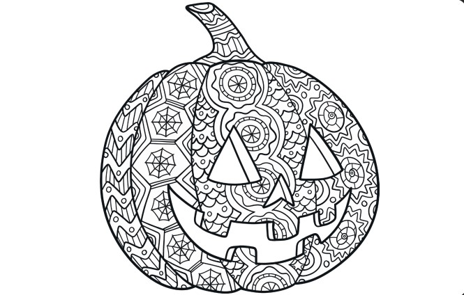 Tranh tô màu Halloween quả bí ngô