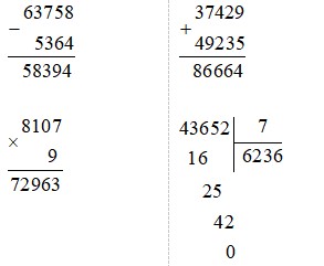 Giáo án Toán 4 Bài 6: Luyện tập chung
