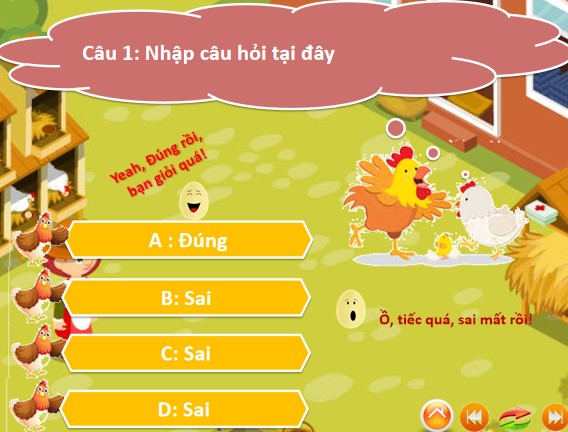 Trò chơi powerpoint Thu hoạch trứng gà