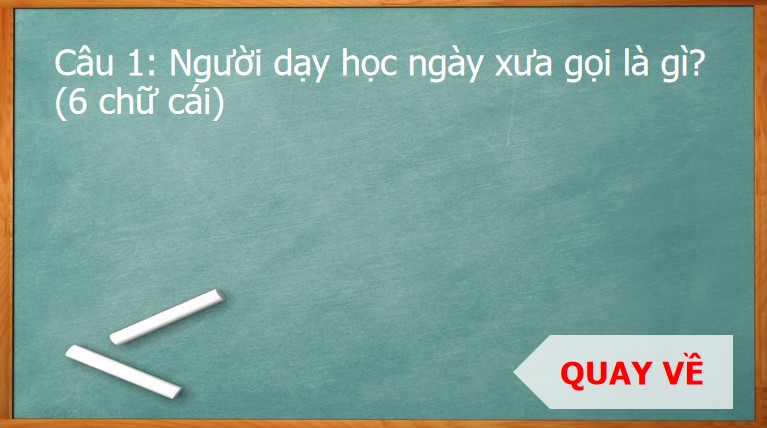 PPT Trò chơi Giải ô chữ Tôn sư trọng đạo