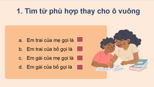 PowerPoint Tiếng Việt 2 Bài 26: Mở rộng vốn từ về gia đình, từ ngữ chỉ đặc điểm. Câu nêu đặc điểm