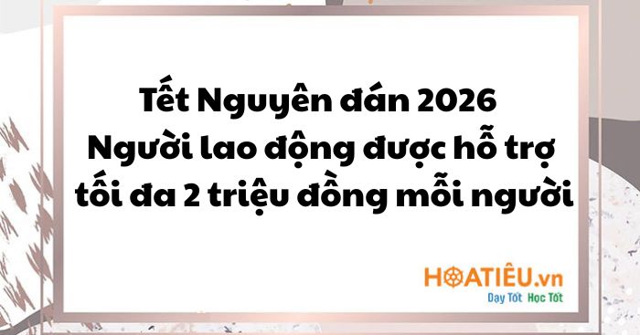 Tết Nguyên đán 2026: Người lao động được hỗ trợ tối đa 2 triệu đồng mỗi người