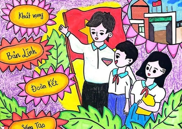 Tranh vẽ Thầy cô và mái trường mến yêu