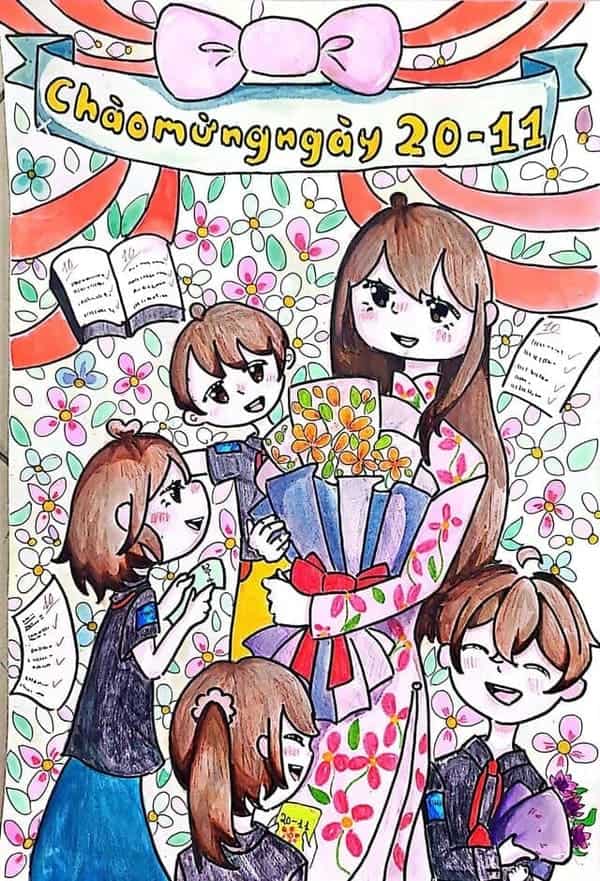 Vẽ tranh đề tài nhà giáo Việt Nam