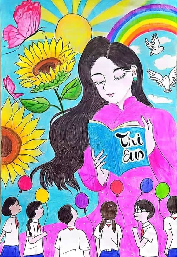 Vẽ tranh tri ân cô giáo