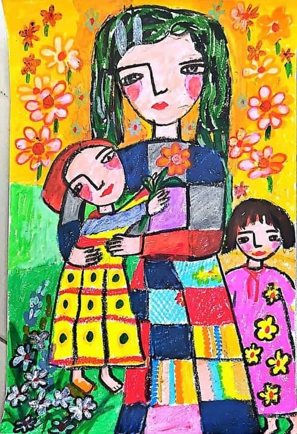 Vẽ tranh 20-11 tri ân cô giáo màu sắc rực rỡ