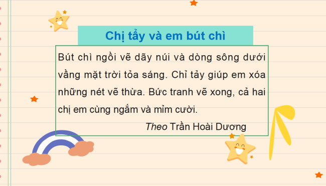 PowerPoint Tiếng Việt 2 Bài 4: Nghe - viết Chị tẩy và em bút chì