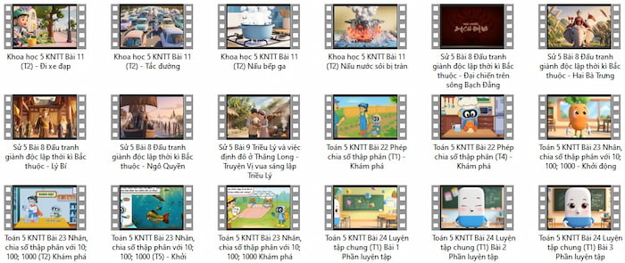 Video AI ứng dụng trong dạy học Lớp 5