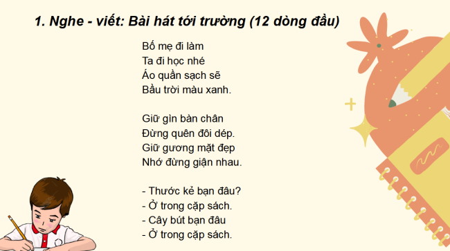 PowerPoint Tiếng Việt 2 Bài 10: Nghe - viết Bài hát tới trường, Chữ hoa H