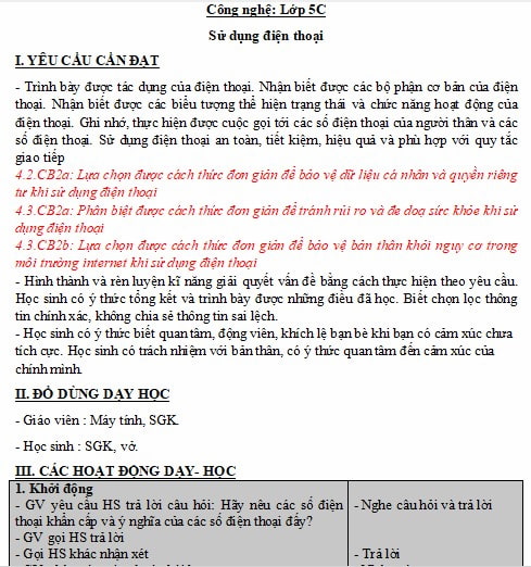 Giáo án minh họa tích hợp năng lực số