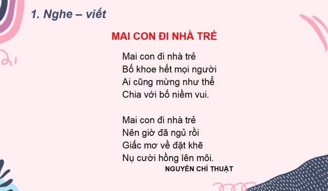 PowerPoint Tiếng Việt 2 Bài 15: Nghe - viết Mai con đi nhà trẻ, Chữ hoa N