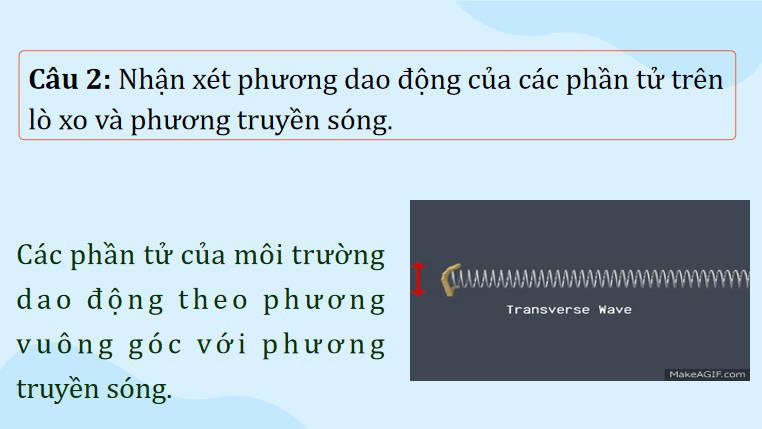 Giáo án PowerPoint Vật lí 11 Bài 2: Sóng dọc và sóng ngang