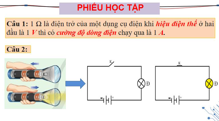 Giáo án PowerPoint Vật lí 11 Bài 2: Điện trở