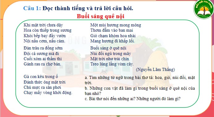 PPT Tiếng Việt 3 Tuần 18 Ôn tập và đánh giá cuối học kì 1 tiết 6+7