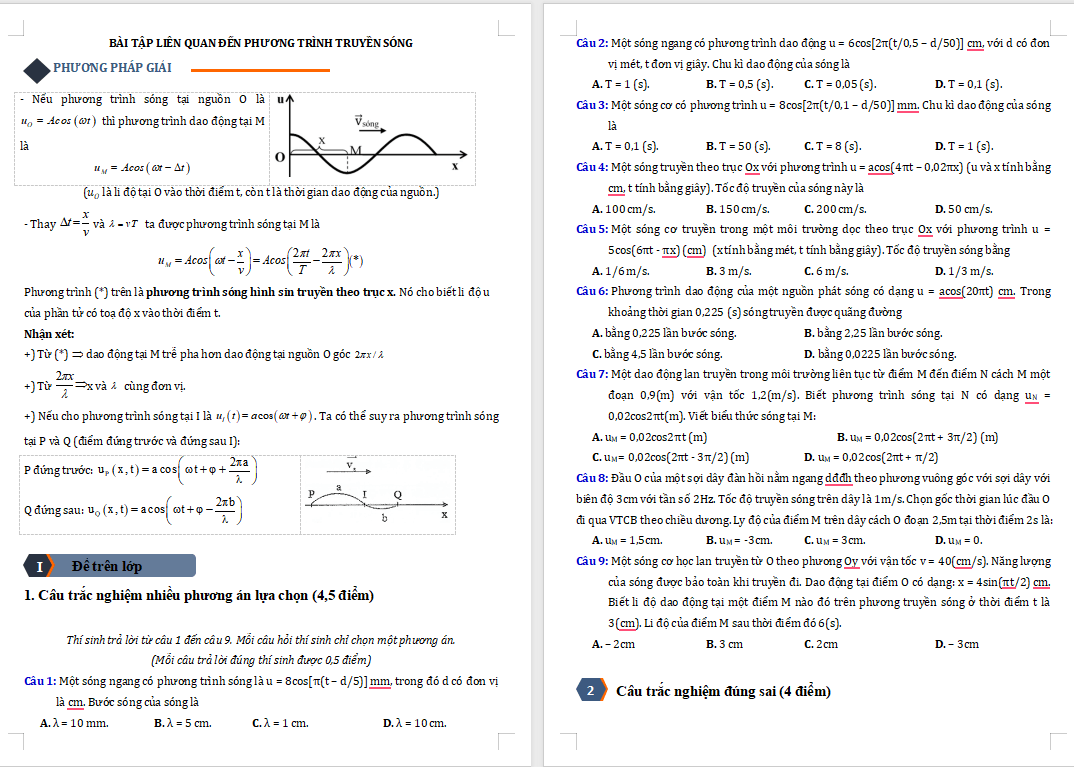  Phương trình truyền sóng 
