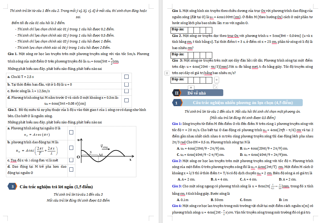 Phương trình truyền sóng 
