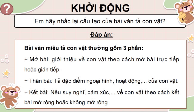 PowerPoint Tiếng Việt 4 Bài 26: Quan sát con vật
