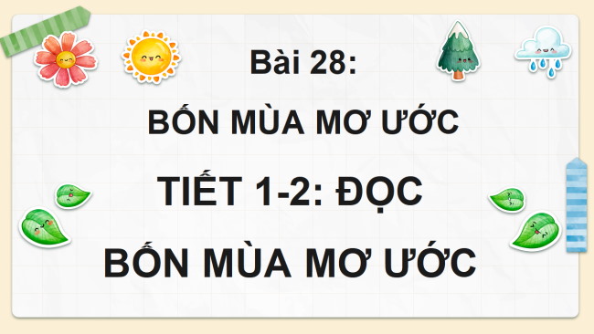 PowerPoint Tiếng Việt 4 Bài 28: Bốn mùa mơ ước