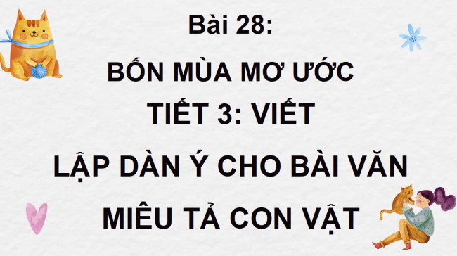 PowerPoint Tiếng Việt 4 Bài 28: Lập dàn ý cho bài văn miêu tả con vật