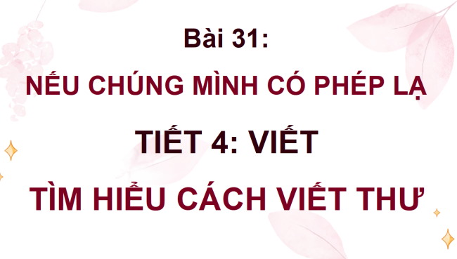 PowerPoint Tiếng Việt 4 Bài 31: Tìm hiểu cách viết thư